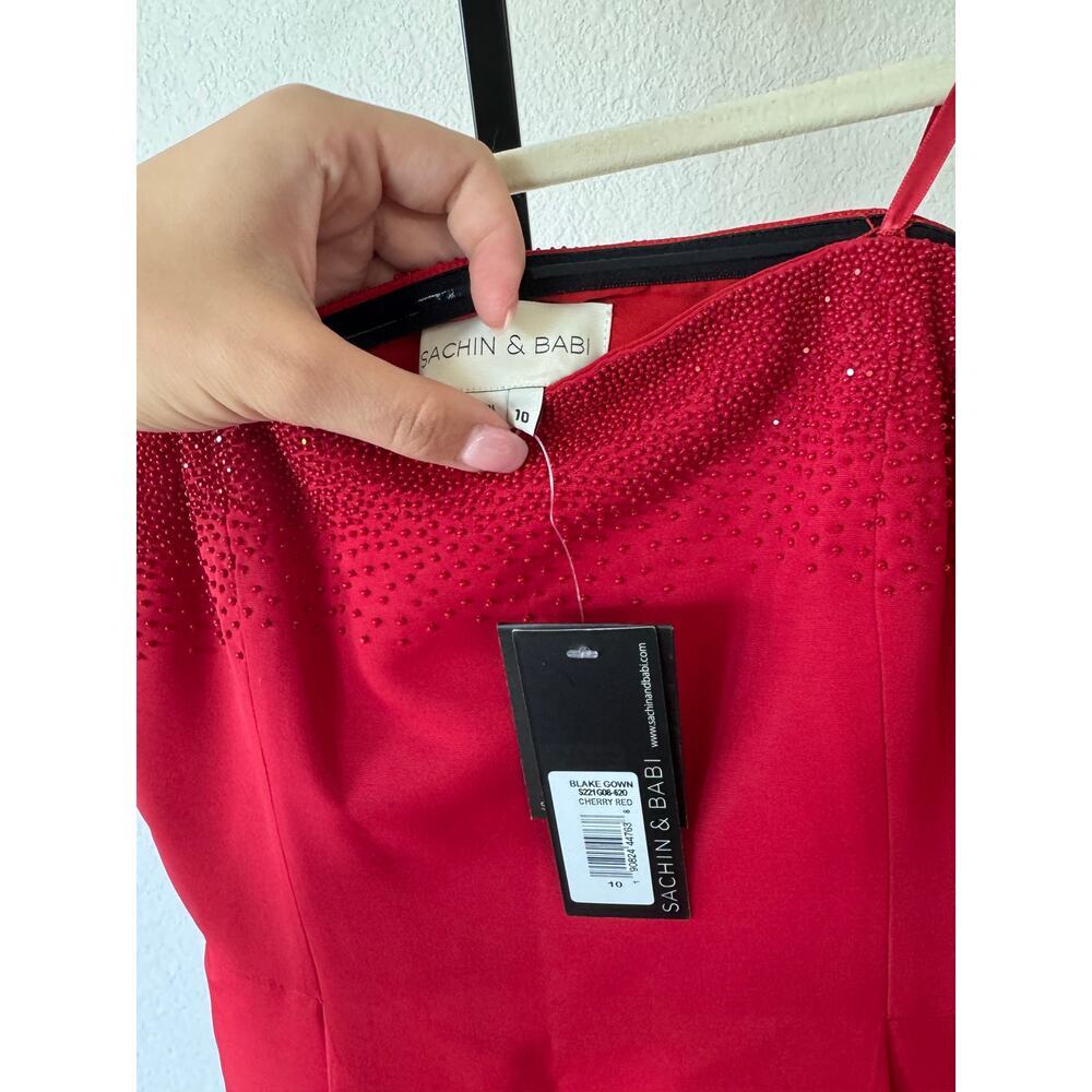 Sachin & Babi || Blake Cherry Red Gown - Picture 8 of 9